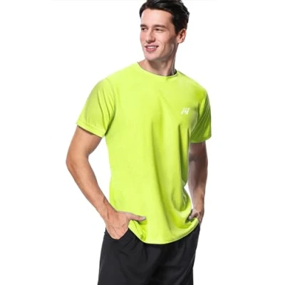 Abbildung von MeetHoo Herren Up2st Rash Guard Shirt, Fluoreszierendesgelb, L EU