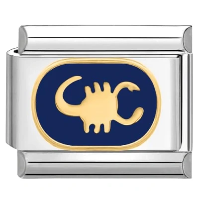 Abbildung von Quiges 9mm Italian Style Charm Modell Edelstahl Horoskop Skorpion für Italien Armbänder