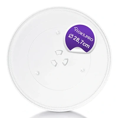 Abbildung von Vioks.pro Mikrowelle Drehteller Ersatz für Samsung DE74 20102D Ø 287mm Teller Glas Universal Mikrowelle, mit 3 Noppen