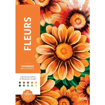 Abbildung von Coloriages mystères Fleurs: Coloriez les chiffres et découvrez l&#039;image