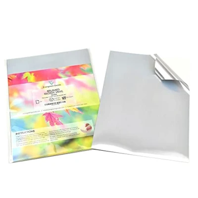 Abbildung von Evergreen Goods 10x A4 Metallic Vinyl Aufkleber Inkjet &amp; Laser wasserdicht Selbstklebend Drucken zu Hause (gebürstetes Silber) Weihnachtsaufkleber