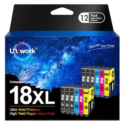 Abbildung von Uniwork 18 XL 18XL Druckerpatronen als Ersatz für Epson Expression Home XP 322 215 205 225 305 325 422 405 415 425 315 312 412