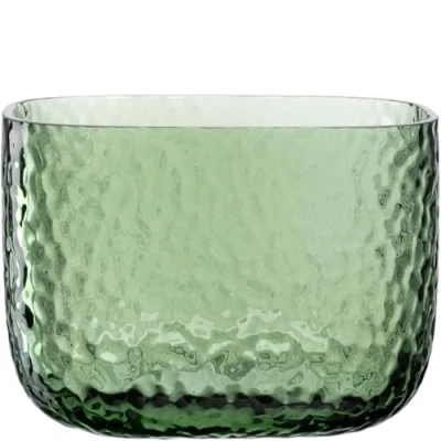Abbildung von LEONARDO HOME Martello Vase, 1 Stück, vielseitige stilvolles Dekorationsstück mit haptischer Oberfläche, Zeitlose Pflanzenschale, einzigartige Blumenvase, Höhe 13 cm, grün, 033200
