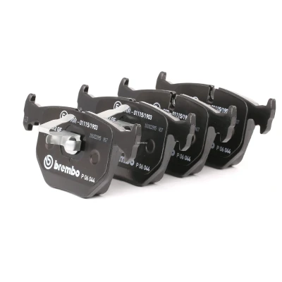 Abbildung von BREMBO P 06 044 Bremsbelagsatz für Verschleißwarnanzeiger vorbereitet mit Kolbenclip ohne Zubehör BMW: X3, 3 Saloon, Touring kfzteile, mister auto,