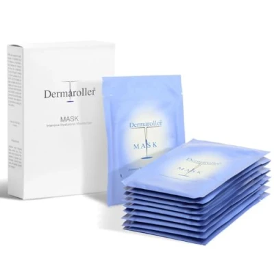 Abbildung von Dermaroller Hyaluronsäure Gesichtsmaske gegen trockene Haut Skincare (Premium) Spendet Feuchtigkeit, mildert Falten, unterstützt die Kollagenbildung 1 x 10 Stück) (10er Pack)
