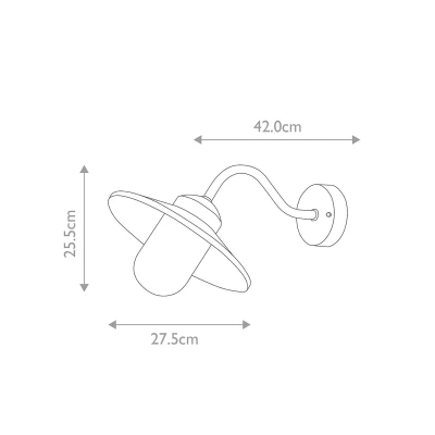 Abbildung von Elstead Lighting Klampenborg PIR BK Wandleuchte E27 40W IP44 Edelstahl, klares Glas; schwarz L:42cm B:27.5cm Ø27.5cm dimmbar