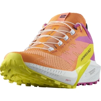 Abbildung von Salomon Sense Ride Damen Trail Laufschuhe, Dämpfung und Reaktivität, Vielseitiger Grip, Leichtgewichtiger Schaft, Bird Of Paradise, 44