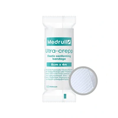 Abbildung von Medrull 20 Stück 8cm x 4m Mullbinden Set Fixierbinden Groß Verbandsmaterial ULTRA CREPP