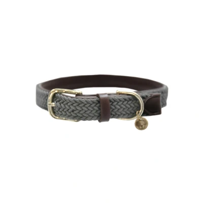 Abbildung von Kentucky Hundehalsband Geflochtenes Nylon Grau