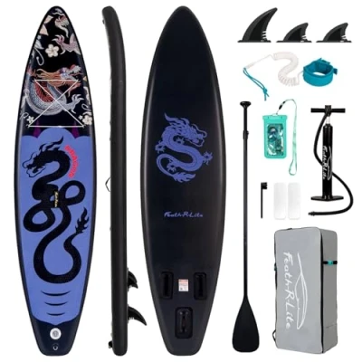 Abbildung von FEATH R LITEAufblasbare Stand Up Paddle Boards Multifunktionale Mit Handpumpe, Sup Rucksack, Leine, Einstellbares Paddel, Für Erwachsene, Jugend Aller Fertigkeitsstufen