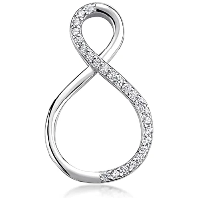 Abbildung von Materia Unendlichkeitszeichen Anhänger Silber 925 mit Zirkonia KA 223 Ohne Kette
