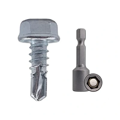 Abbildung von Marcopol (150 Stück) DIN 7504 K Stahl verzinkt 4,2 x 13 mm Schrauben, selbstbohrende Blechschraube, Sechskant Unterlegscheibenkopf, selbstschneidend (150, mm), silber