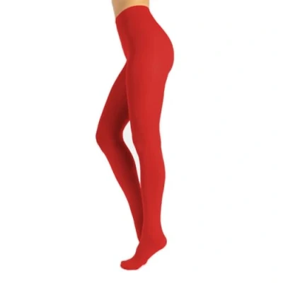 Abbildung von CALZITALY Blickdichte Weiche Strumpfhosen aus Mikrofaser Bunte Strumpfhose Damen S, M, L, XL, XXL, 3XL 4XL 80 DEN Made in Italy (L, Rot)
