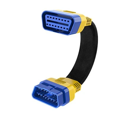 Abbildung von OURANTOOLS OBDII Verlängerungskabel, 16 polig, Stecker auf Buchse, OBD2 Stecker, 20 cm (dickes Nylonmaterial)