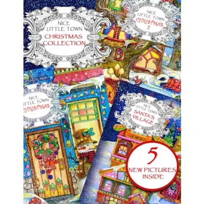 Abbildung von nice little town Christmas Collection: Adult Coloring book (All books collection, Stress relieving designs.)