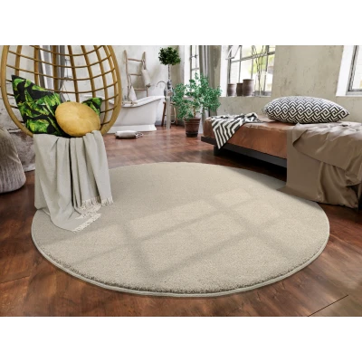 Abbildung von OCI DIE TEPPICHMARKE Teppich "NEW VILLA MELANGE, auch in rechteckig" rund 20 mm Höhe dichter Shaggy, melierte uni Farben, robuster Hochflor, Wohnzimmer