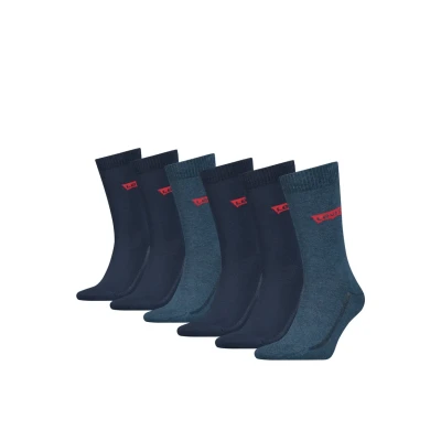 Abbildung von Levi&#039;s Unisex Recycled Regular CUT Batwing LOGO S 6 PACK Socken, Größe: 39 42, Denim