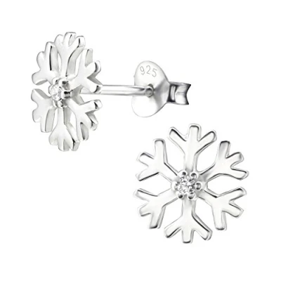 Abbildung von Laimons Damen Ohrstecker Schneeflocke mit Zirkonia Sterling Silber 925