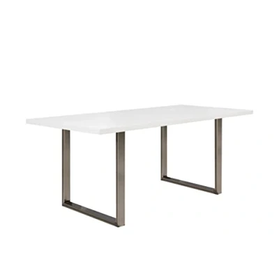 Abbildung von FORTE TABLES Tisch nicht ausziehbar, Holzwerkstoff, Weiß, 180 x 74.7 90 cm