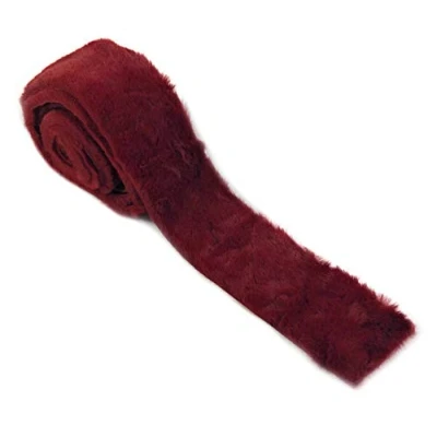 Abbildung von Fellband Kunstfell Tischband Tischläufer Dekoband Fell für Weihnachten Dekoration Basteln (6cm x 2m Weinrot)