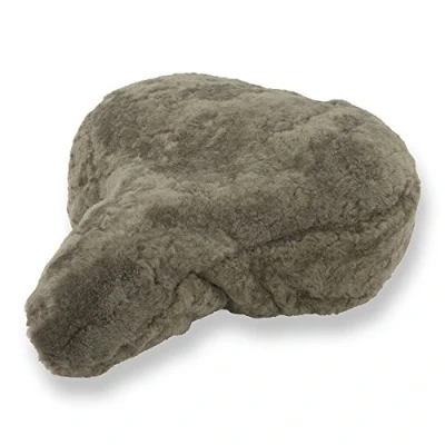 Abbildung von Reissner Lammfelle Fahrradsattel Bezug Fahrradsattelüberzug aus Merino Lammfell niederwollig FSB A 1 mausgrau 30x20cm