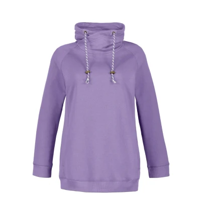 Abbildung von Ulla Popken Damen Basic Zweifarbige Kordel Sweatshirt Blau Flieder 48 50