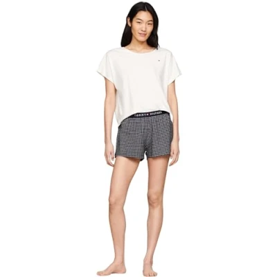 Abbildung von Tommy Hilfiger Originalss Jersey PJ SET Pyjama, Damen, Größe: XS, Offwhite