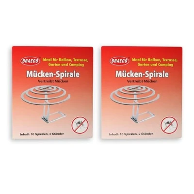 Abbildung von Braeco Antimücken Spirale 2er Pack 2 x 10 Stück Insektenspirale Mückenschutz Optimaler Schutz vor Mücken &amp; Insekten im Sommer