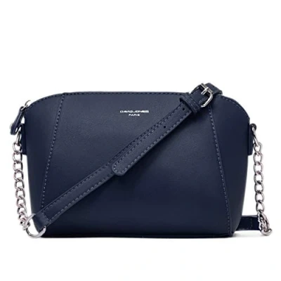 Abbildung von David Jones Damen Kleine Umhängetasche Frauen Handtasche Klein PU Leder Schultertasche Crossbody Bag Kette Tasche Abendtasche Clutch Pochette Party Handy Alltag Mode Elegante Dunkelblau