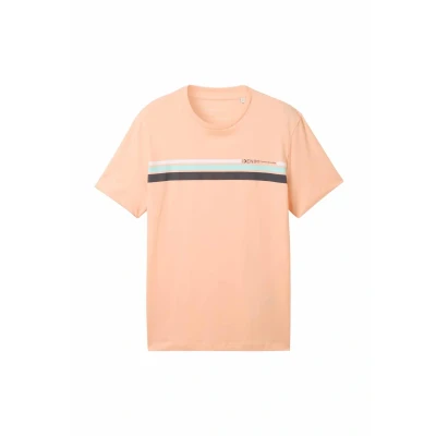Abbildung von TOM Tailor Kurzarm Tshirt print, Herren, Größe: Medium, Orange