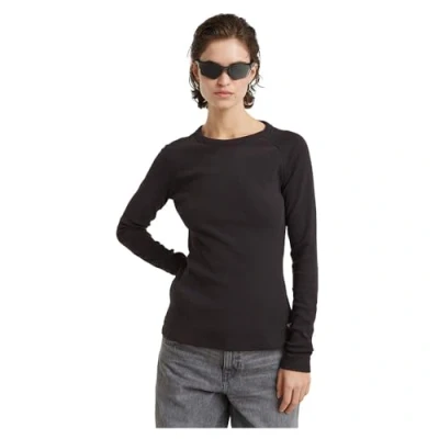 Abbildung von G STAR SLIM RIB Keyhole Strickpullover, Damen, Größe: Small, Dk black