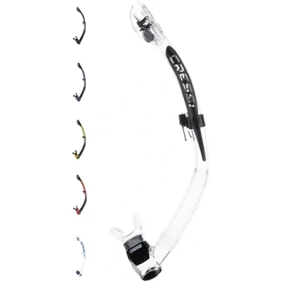 Abbildung von Cressi Unisex Adult Itaca Ultra Dry Snorkel Trockenes Freitauchen und Schnorcheln, Transparent/Schwarz, Einheitsgröße