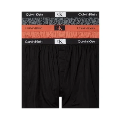 Abbildung von Calvin Klein Underwear SLIM 3 PACK Boxershorts, Herren, Größe: Small, Ocher/black/dark blue