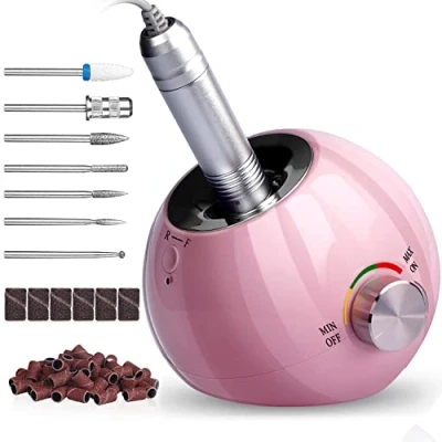 Abbildung von Nagelfräser Elektrisch Set, AZ GOGO Profi 30000u/Min Maniküre Pediküreset Elektrische Nagelfeile für Gelnägel Acrylnägel Kallus Entfernen, Nagelstudio/DIY Maniküre, mit 7 Aufsätzen &amp; 55 Schleifbänder