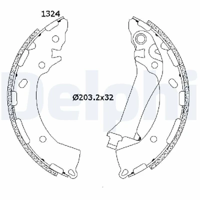 Abbildung von DELPHI LS2200 Bremsbacken 203 32