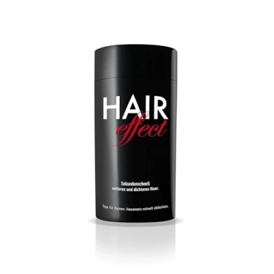 Abbildung von Hair Effect Volles Haar in Sekunden! Premium Streuhaar 26g Schütthaar zur Haarverdichtung und Ansatzkaschierung Authentischer Look Sekunden für Männer Frauen (Hellbraun)