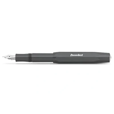 Abbildung von Kaweco SKYLINE SPORT Füllhalter Grey I Premium Füllfederhalter für Tintenpatronen mit hochwertiger Stahlfeder 13 cm Füller in Grau Federbreite: F (Fein)