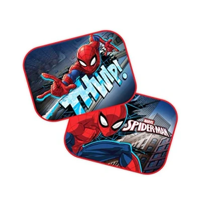 Abbildung von 2 x Auto PKW Sonnenschutz/Vorhänge Seitenscheibe Sonnenblende UV Schutz (2 Spiderman)
