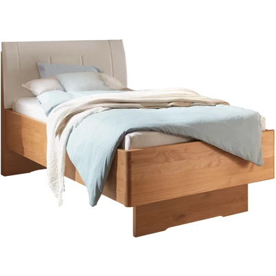 Abbildung von WIEMANN Holzbett »Cardiff, Bettgestell, Bettrahmen, teilmassiv, mit Polsterkopfteil« Belastbarkeit 110/220 Kg, 4 fache höhenverstellbar, MADE IN GERMANY, Fußteil aus Massivholz, verschiedene Größen