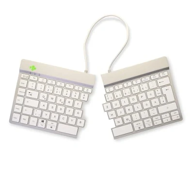 Abbildung von R Go Split Tastatur, Bluetooth 5.0, mit Anti RSI Software, Ergonomische Design Geteilte Tastenfeld, Multi Media Bedienelemente, QWERTZ Deutsches Layout, Kompatibel Windows/Linux/Mac, Weiss