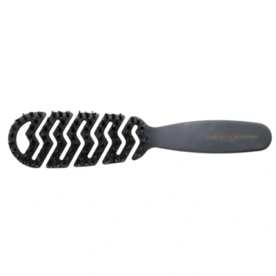 Abbildung von HERCULES SÄGEMANN Flexy Shape Brush (schmal) Haarbürste für extra sanftes Entwirren. mit ergonomischem Griff, Naturborsten und Nylonpins gesundes Haar Farbe: Schwarz