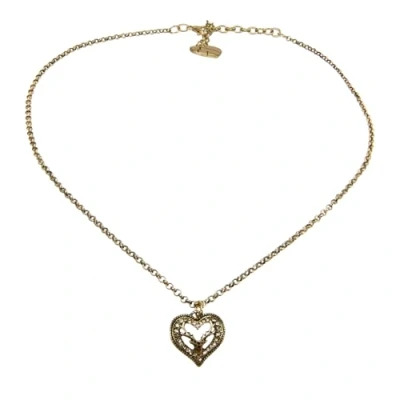 Abbildung von Alpenflüstern Trachtenkette Metall Halskette Strassherz Hirsch Damen Trachtenschmuck, Dirndlkette (antik gold farben) DHK265