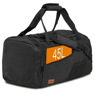 Abbildung von achilles Sporttasche mit Schuhfach, Fitness Tasche, Trainingstasche, Gym Bag, Reisetasche, Schwarz, 55x27x24cm