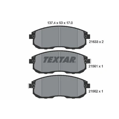 Abbildung von TEXTAR 2156101 Bremsbelagsatz mit akustischer Verschleißwarnung NISSAN: 350Z Coupe, Roadster, MAXIMA 2, SUZUKI: SX4 I Saloon
