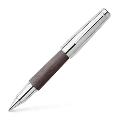 Abbildung von Faber Castell 148225 Tintenroller e motion Holz, schwarz, Strichstärke 0,5 mm, Mine inkl. Geschenkverpackung