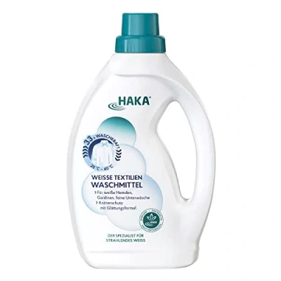 Abbildung von HAKA Weiße Textilien Waschmittel, 33 Waschgänge, für Hemden, Gardinen &amp; feine Unterwäsche, 1L