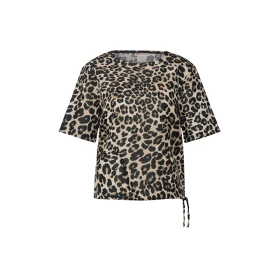 Abbildung von Street One Damen A345742 Leinenmix Print Blusenshirt, Schwarz, 38