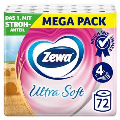 Abbildung von Zewa Ultra Soft 72 Rollen Das erste Toilettenpapier mit Strohanteil 4lagig