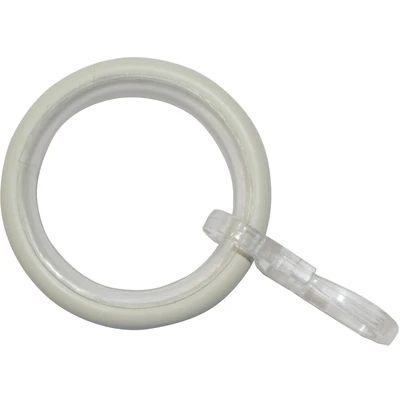Abbildung von GARDINIA Gardinenringe für Gardinenstangen Set Mit Ø 16 mm 20 mm, Gleiteinlage und Gardinenhaken, 10 Stück, Vorhangringe, Elba, Breite 3,5 Metall, Elfenbeinfarben