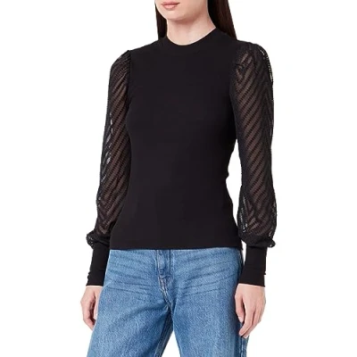 Abbildung von ONLY Onlnew Jania PUFF Langarmshirt, Damen, Größe: Small, Black